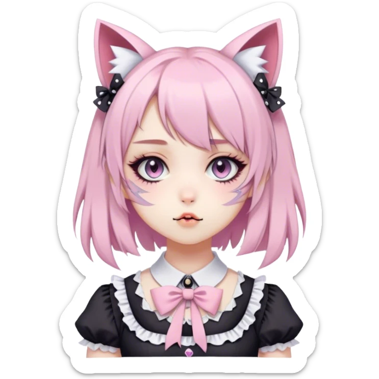Pastel Edgy Kawaii Cute Beautiful Elegant Pretty Anime Punk Lolita Catgirl sticker