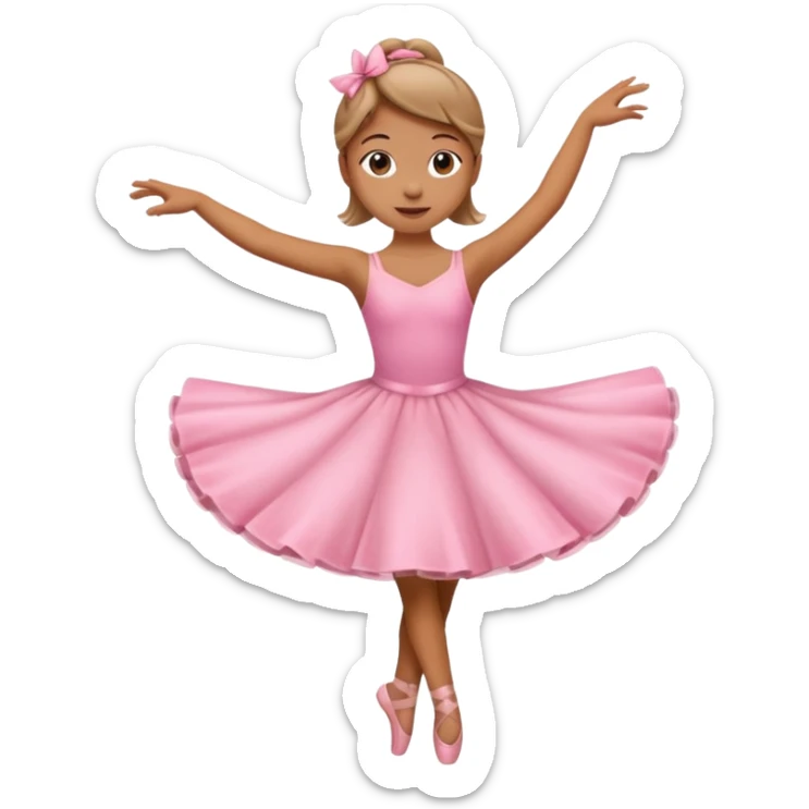 Emoji of pink dress cutie patutie twirling ballerina  sticker