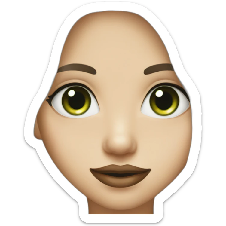 girl-with-white-face-and-long-dark-brown-hair-and-green-eyes-big-rosy-lip-jewish sticker