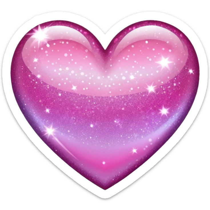 glitter heart in shades of only pink that ombres sticker