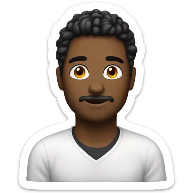 Um homem de 20 anos, com cabelos brancos, uma faixa preta nos olhos, roupas pretas sticker