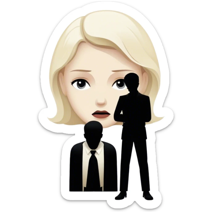 Icon for Drama Movies: A vintage movie poster-style design featuring a tense scene with emotional expressions, a dimly lit background, and key dramatic elements like a silhouette of a person in despair. Bold, cinematic typography. Transparent background. sticker