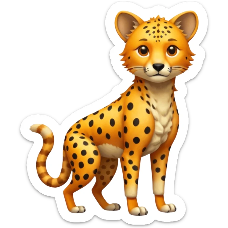 Trico-Dingo-Cheetah-fusion-hybrid-animal-creature, full body  sticker