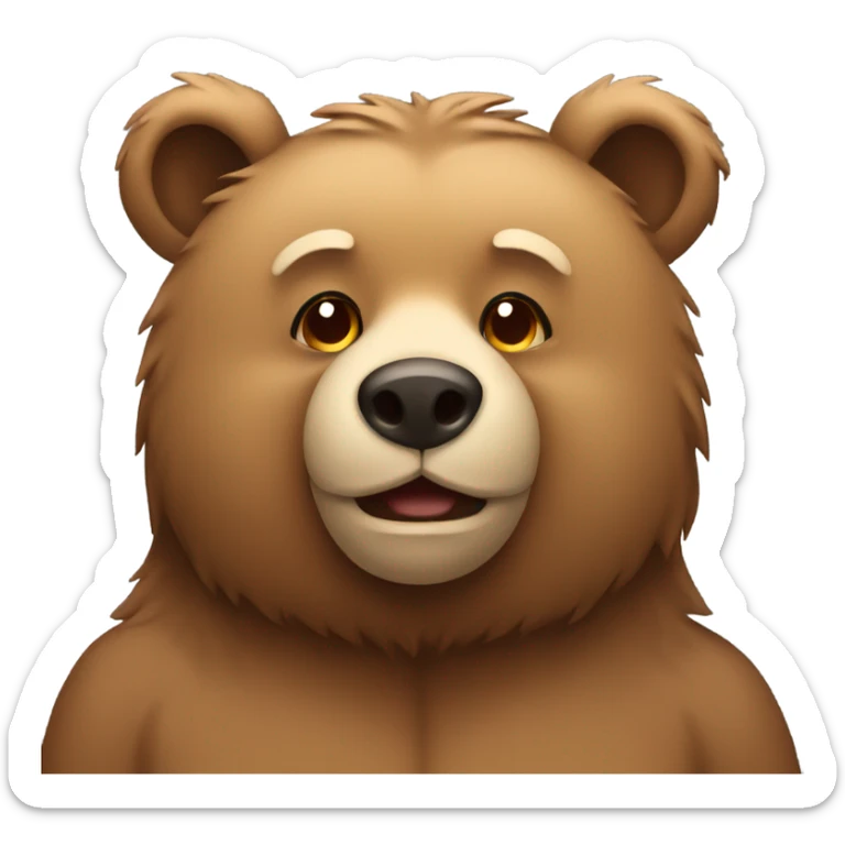 Bear with a tan sticker