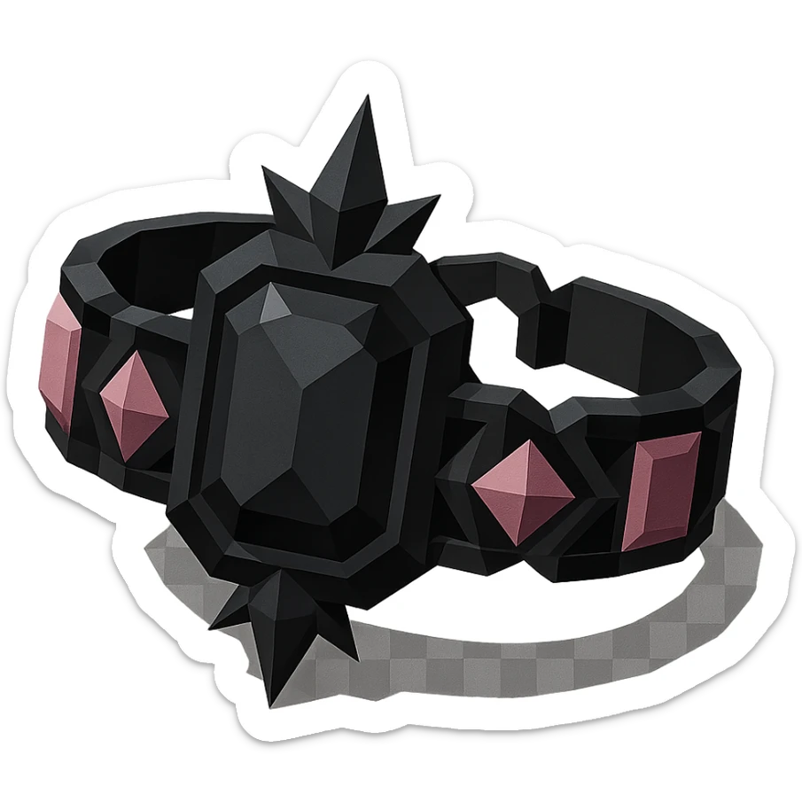 BLACKPINK-inspired gothic bracelet, no hearts, faceted and modern, black and pink sticker