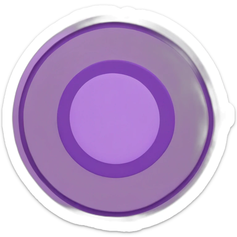 two purple circles that are on top of each other, the one on the bottom is dark purple, the one on the top is light purple, they overlap each other and the color of the overlap is medium sticker