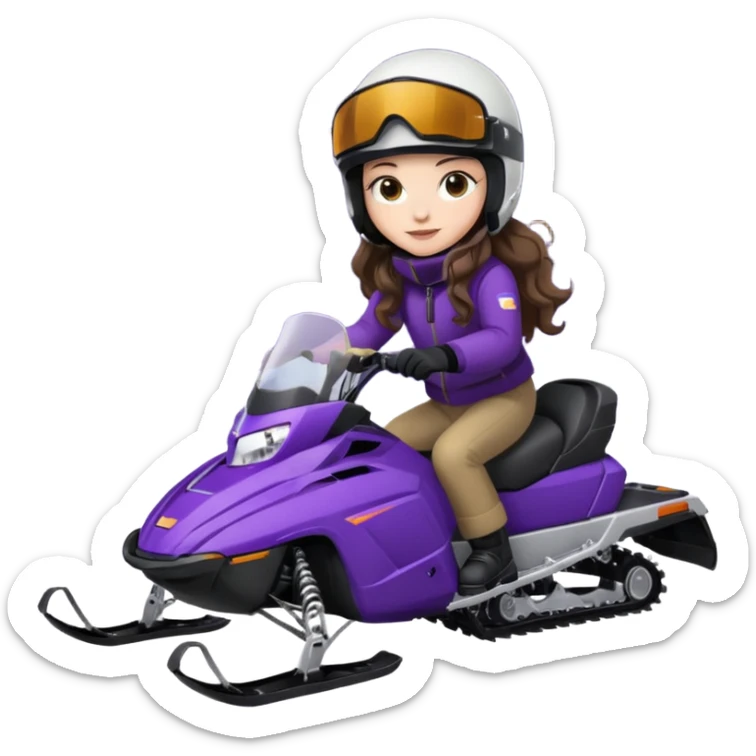 dark purple snowmobile, me Sitting on snowmobile goggles and helmet not covering my face brown eyes long wavy hair white skin dark purple formula 1995 snowmobile change sled color dark purple and white not yellow Snowmobile helmet and goggles, not on my face remove goggles and put on helmet sticker