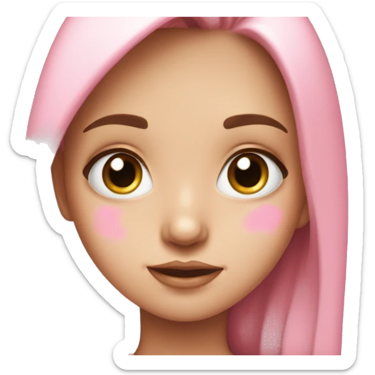 cute girl with little tears in her eye. pink. beautifull 19 years old sticker