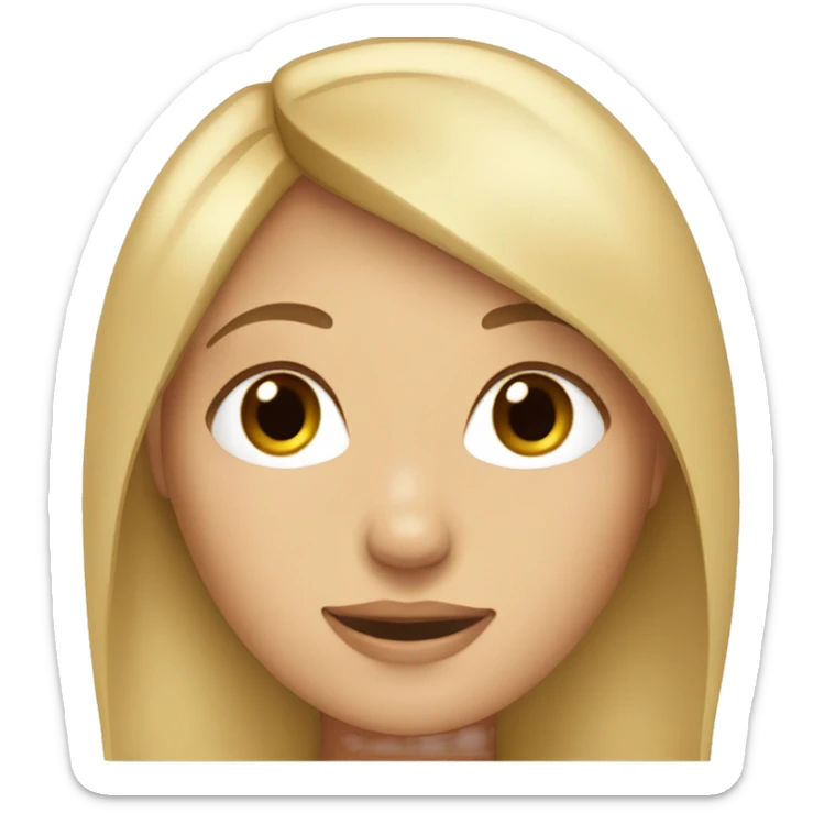 girl with straight blonde hair and brown eyes sticker