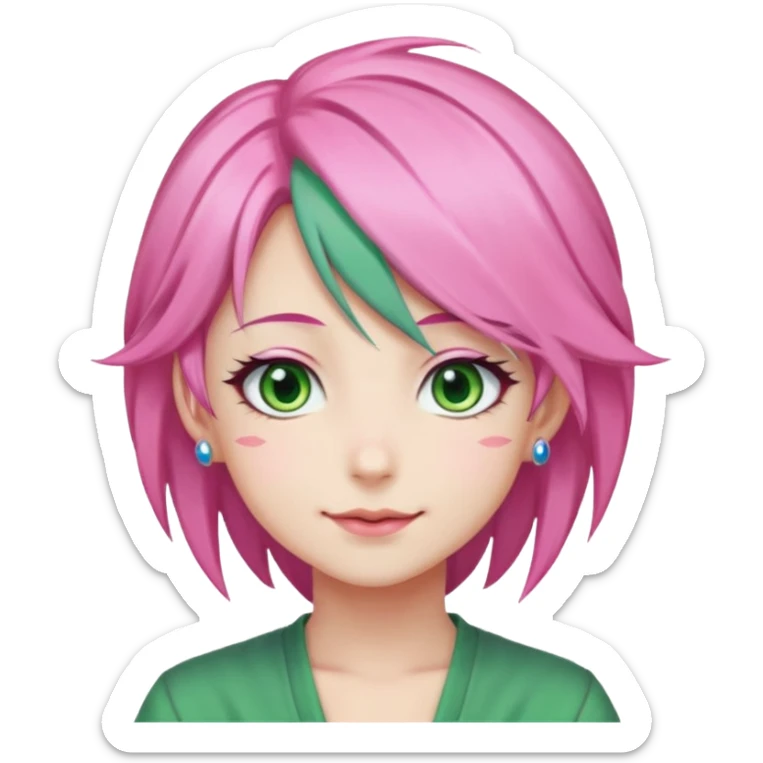 Mitsuri Kanroji, ultra détaillé, sourire narquois, mitsuri Kanroji hairstyle, yeux de lunes supérieure  sticker