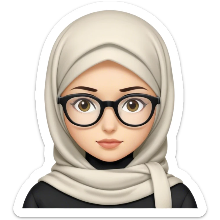 White girl With a hijab and a black Hoodie and big glasses  sticker