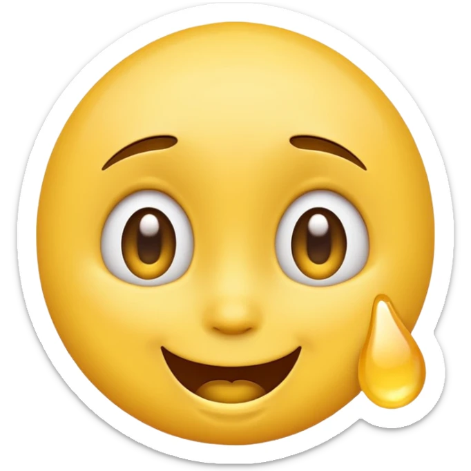 Smile with A joyful face emoji with wide eyes and a big smile, tears of laughter flowing.  sticker