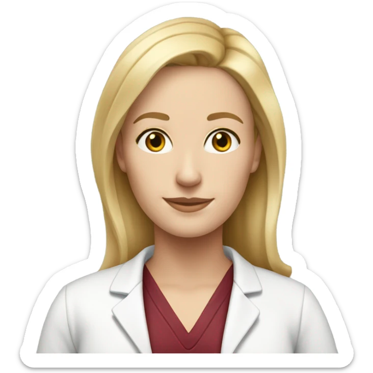 harvard physician white woman blonde hair head, neck and upper chest sticker