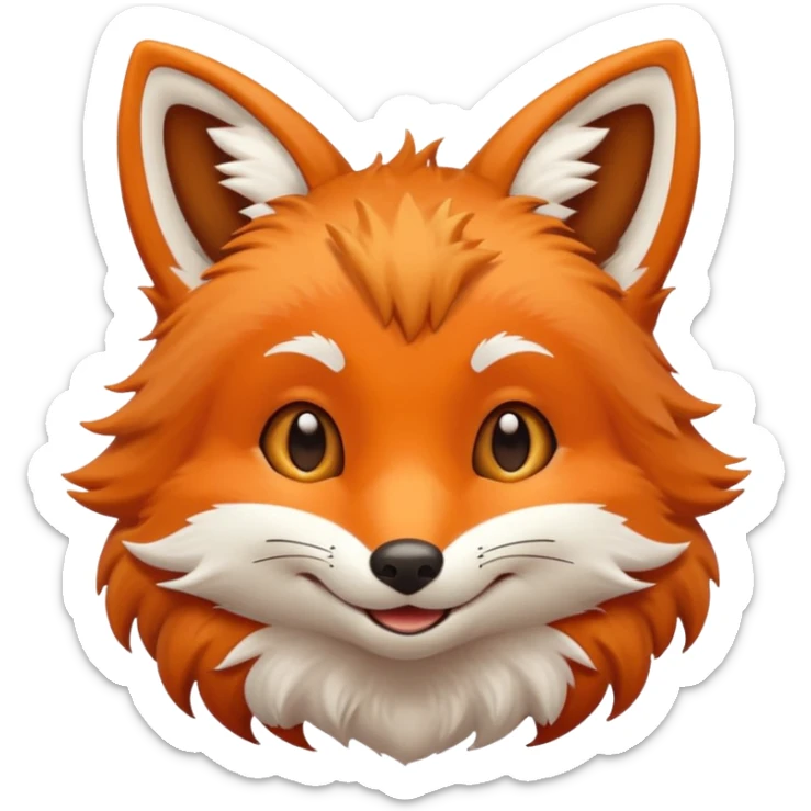 cute face of a fox, very very simple like the lion emoji sticker