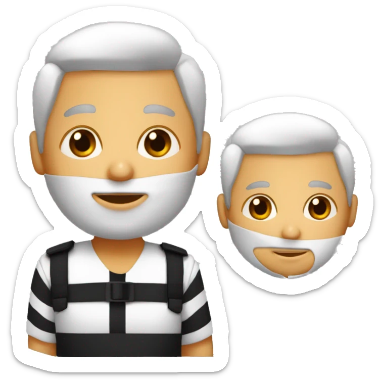 Prisionero blanco con banda negra en los ojos y vestido de mono naranja  sticker