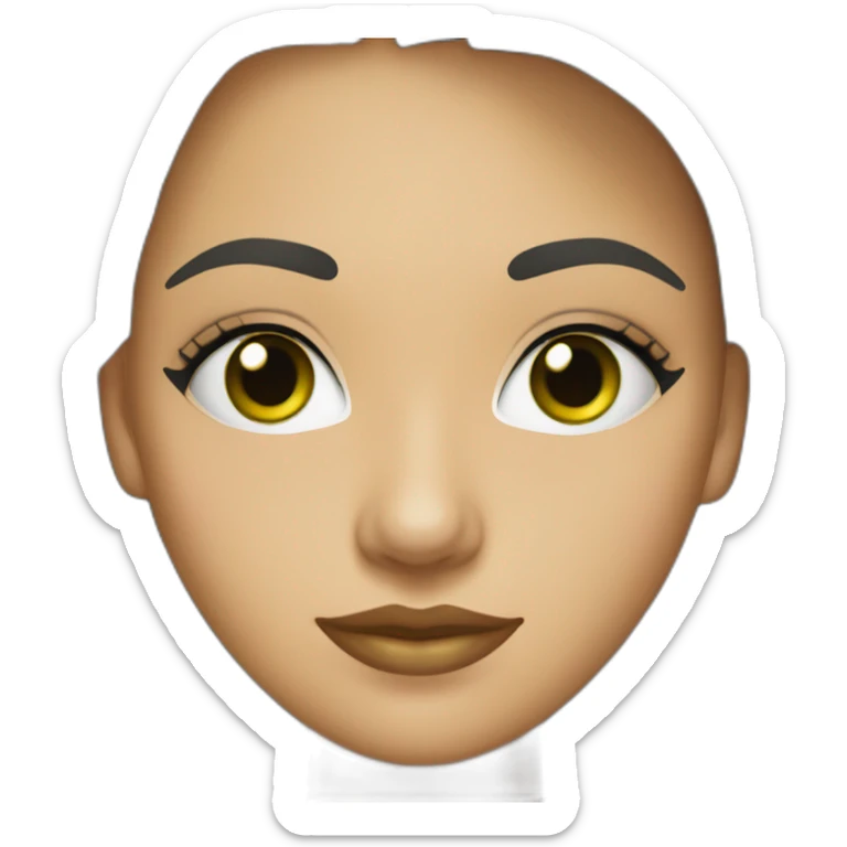 mujer de 22 años, ojos verdes, cabello negro, piel blanca, labios  gruesos nariz pequeña sticker