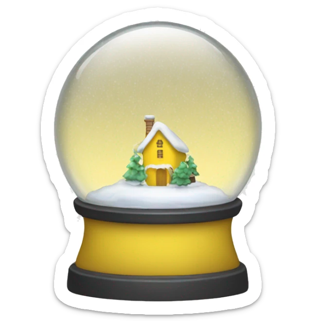 Yellow snow globe  sticker