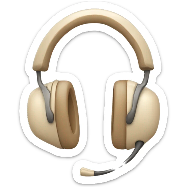beige headset sticker