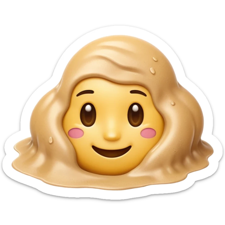 3D iPhone style emoji of wet sand, smooth and slightly shiny texture, clumped together, natural beige color, isolated on white background, soft shadows, high detail, playful and cute. sticker