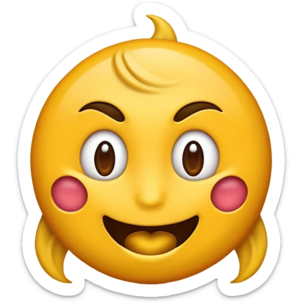 Un emoji qui se moque en tirant la langue avec plein de nœuds autour de la tête sticker