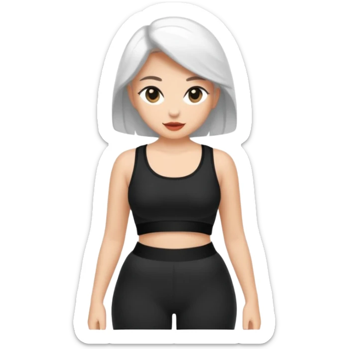 Siyah uzun saçlı siyah ceket  polar ceket ceket gevşek biraz omzundan çıkıyormuş gibi ve bugday ten rengi soltaraftaki omzundan çıkık sadece içinde de siyah crop var crop  sticker