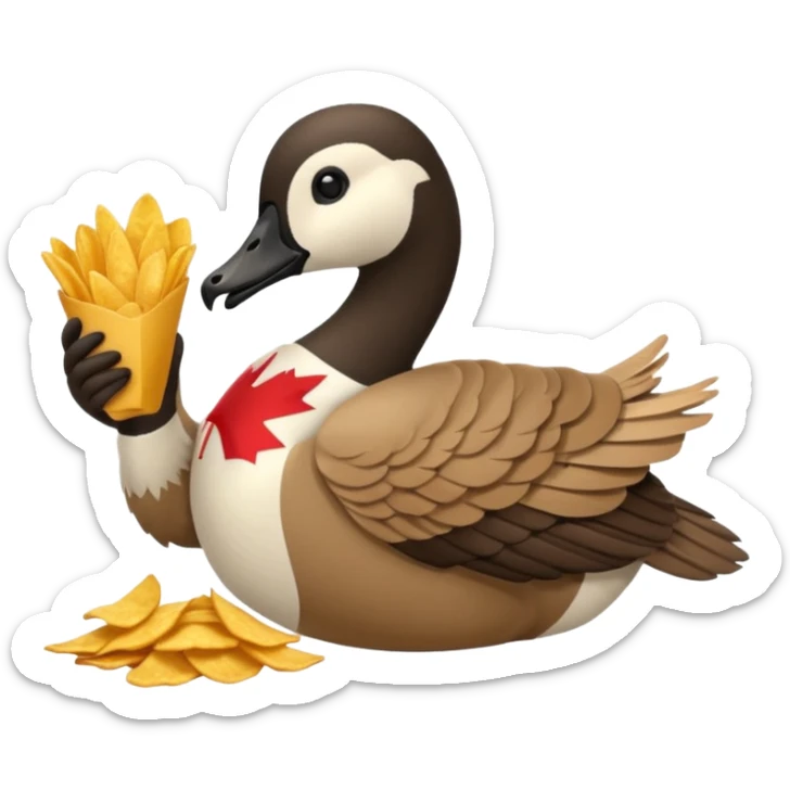 The Canada Goose Is Eating Lots Of Chips In Thanksgiving Day Meal sticker