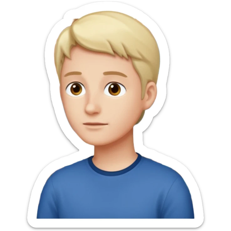 A person looks at a shelf with books, but turns away from them. sticker