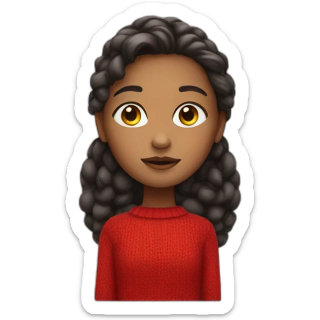 Girl in red sweater sticker