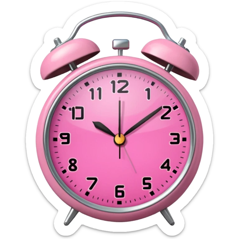 alarm oclock aesthetic and ios.18.1 and to show six in the morning color pink no hands clock alarm oclock sticker