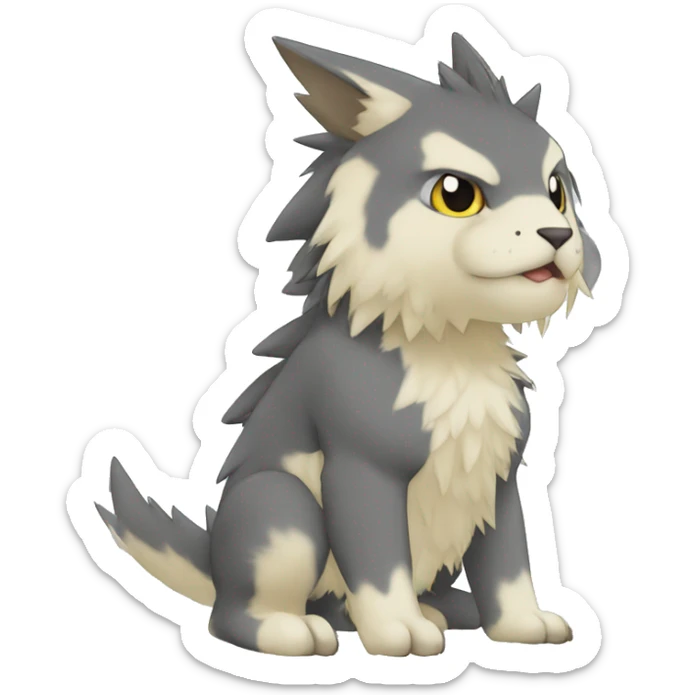 cute kawaii cool edgy Digimon-Fakemon-animal full body sticker
