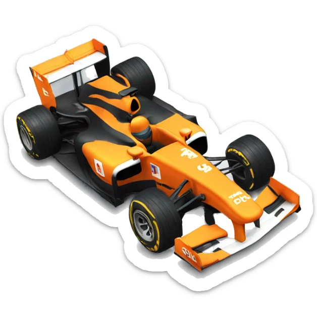 orange f1 car sticker