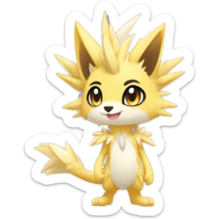 Anthro Scalie Spiky Cool Edgy Magical Shiny Colorful Pastel Sparkle Kemono-style Chibi Fantasy-Animal-Fakémon-Pokémon-Hybrid Fur Sona Aesthetic Full Body sticker