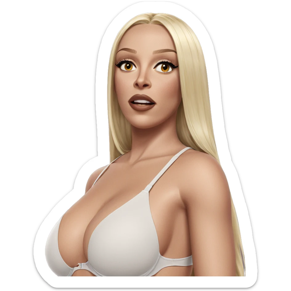 blonde girl in underwear sticker