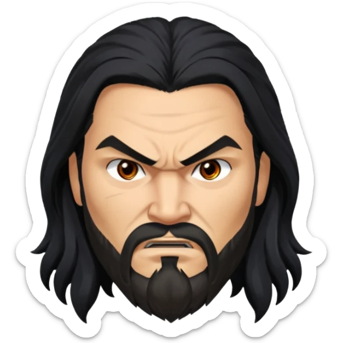 jason mamo long hair angry  from Games of throne character face only younger sticker