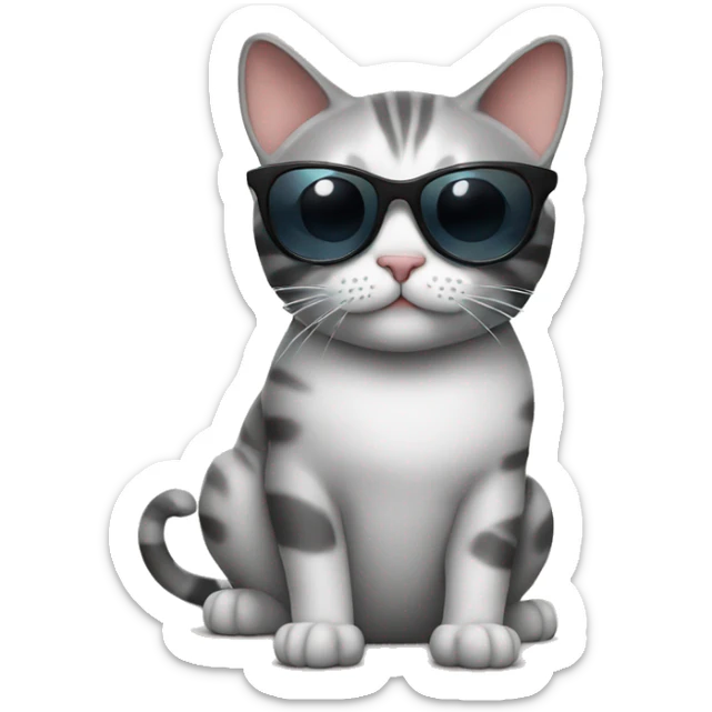 Cat with sunglasses sticker