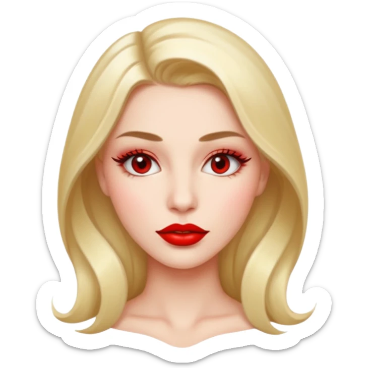 A woman with glossy lips. sticker