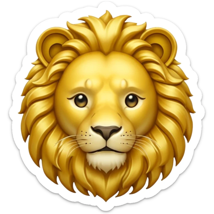 Fais un emoji de pièce d'or avec l'inscription F dessus et un lion très détaillé sticker
