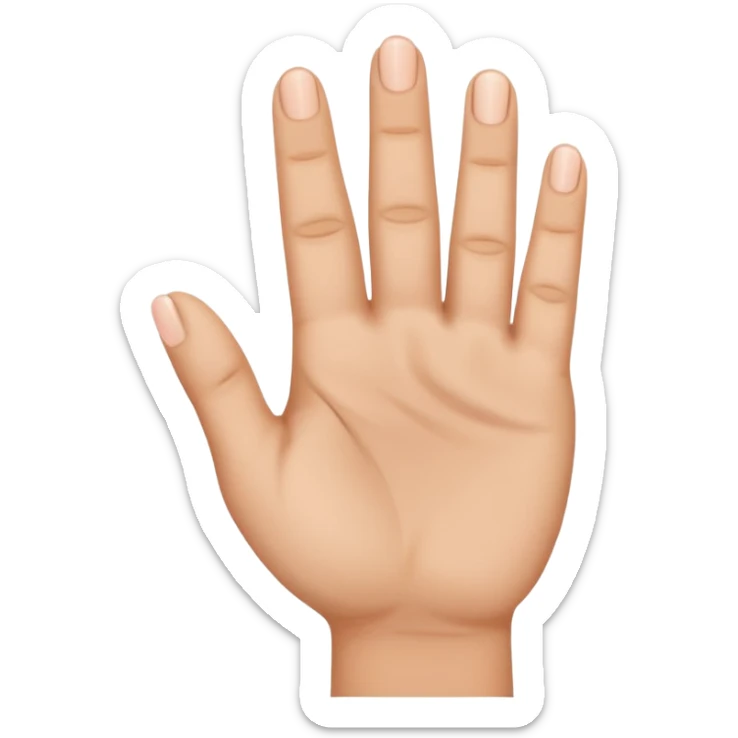 one hand emoji with 3 fingers in the middle up, and the thumb and little finger down, showing that 3 fingers are up sticker