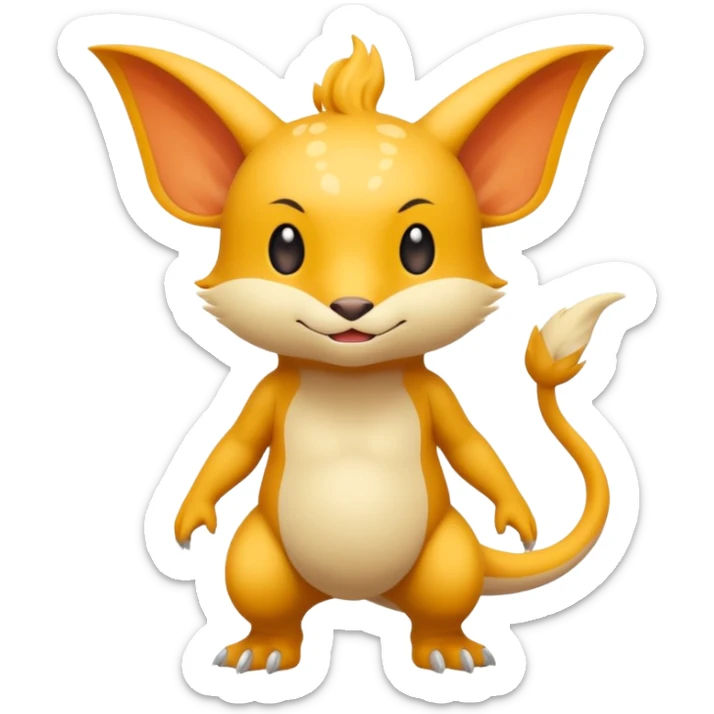 Cartoonic Funny Silly Childish Anime Fakémon-Fantasy-creature (full body) sticker