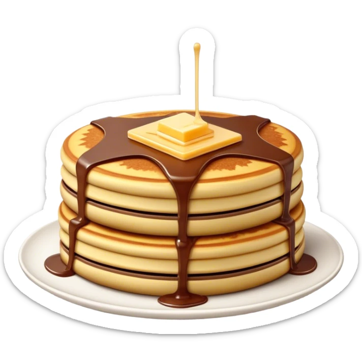 Cinematic Realistic Martabak Manis Dessert Emoji, depicted as a thick, sweet pancake filled with chocolate, cheese, and condensed milk rendered with detailed textures and vibrant, indulgent lighting. sticker