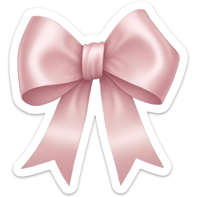 light pink ribbon bow sticker
