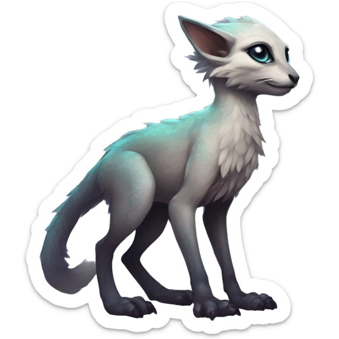  Cute Edgy Realistic Rare Fantasy eldritch Slim Vernid-Trico-Melprin-species by LiLaiRa, by Falvie, full body sticker