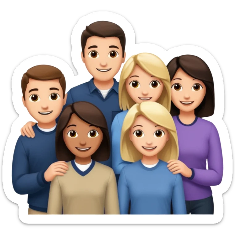 Cast members from tv show friends (Ross,Joey, chandler, Rachel, Monica, phoebe  sticker