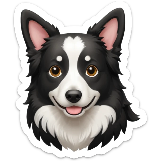 Colorful Border collie Dog, Border collie Portrait, Dog Sticker Clip art sticker