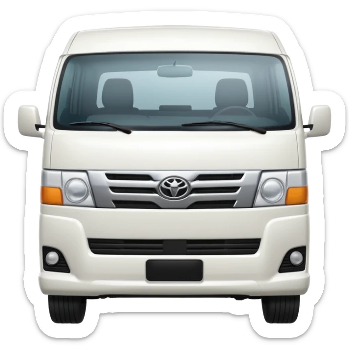 3D emoji of a Peruvian urban white toyota hiace sticker