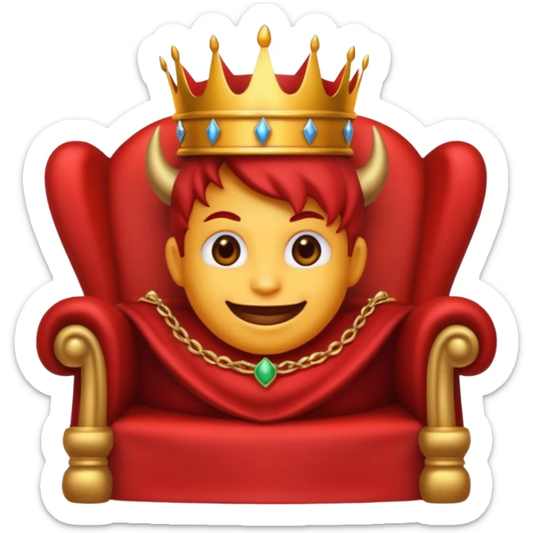 Creer une emoji qui est heureuse est diabolique avec curonne et trône  sticker