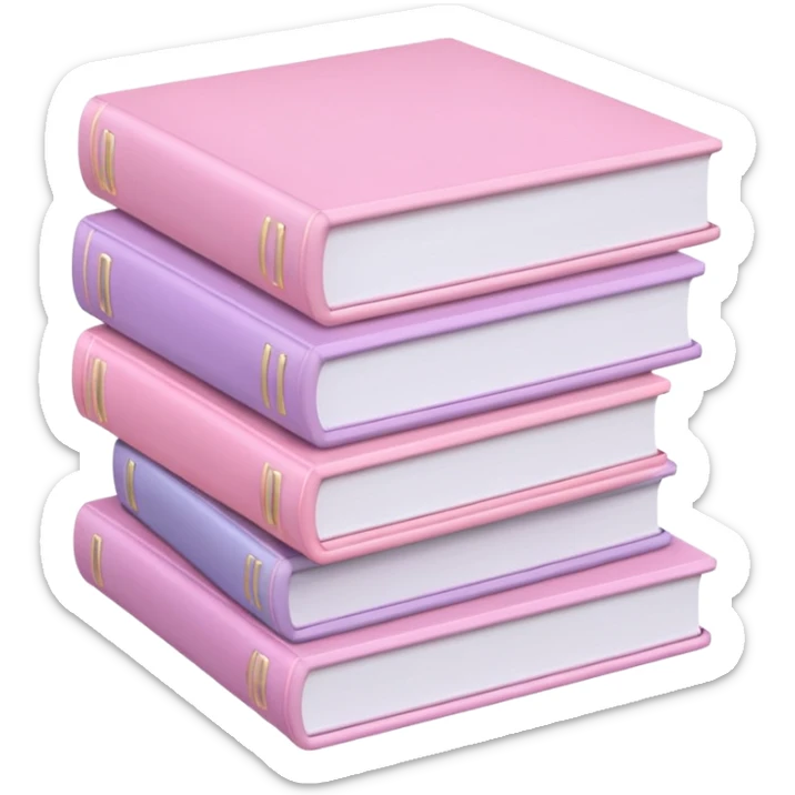 Libros rosas pastel sticker