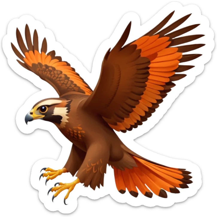 falcon in flight, stylized to represent bird shows at Puy du Fou, Puy du Fou theme park sticker