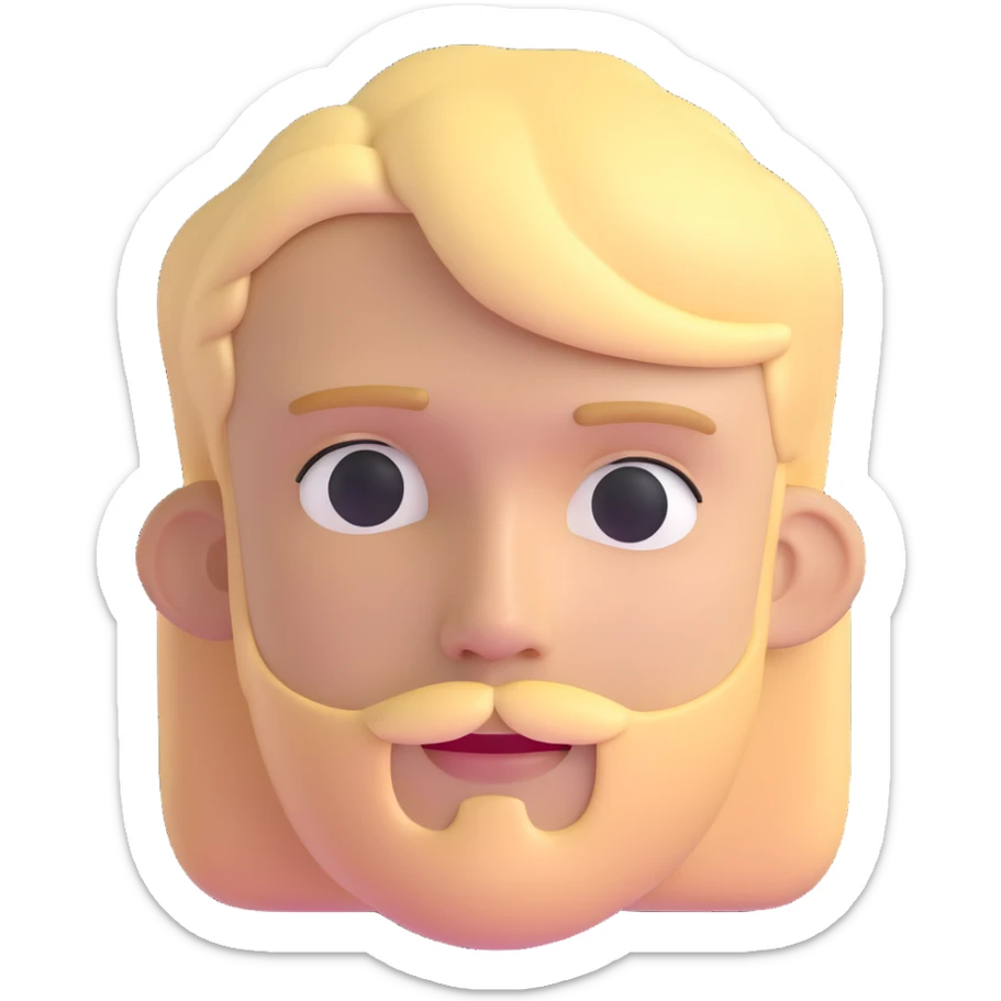 young man with blonde hair and minimal facial hair sticker