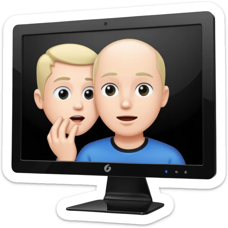 emoji of a man getting sucked into a desktop monitor sticker